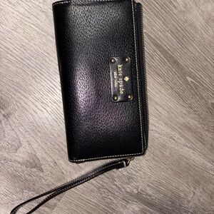 Kate Spade Black Leather Wristlet
